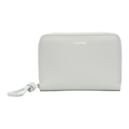 JIL SANDER Calfskin Wallet Medium Size Women's Light Gray