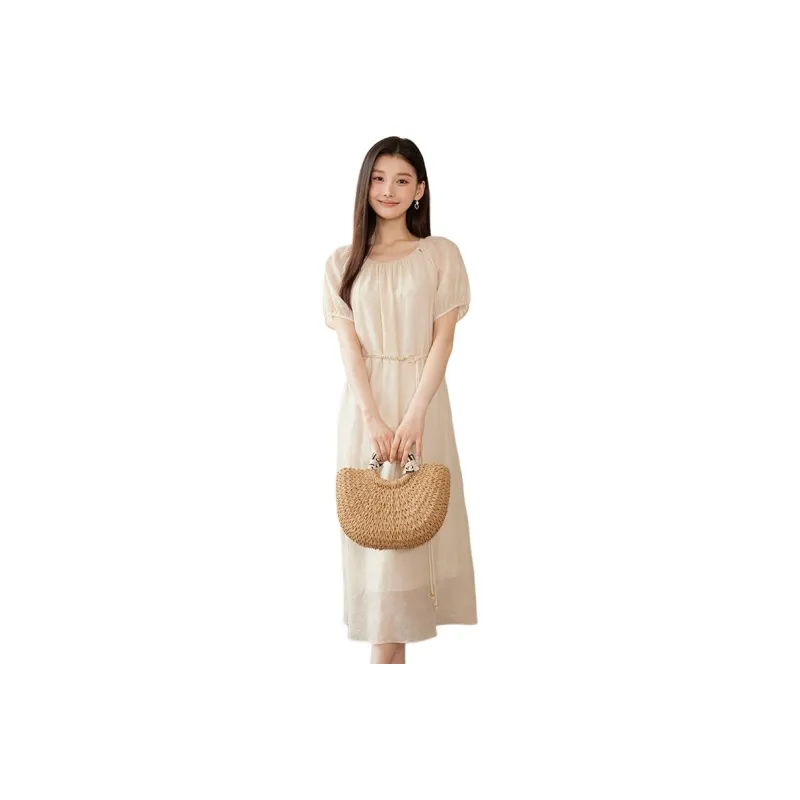 Yi Mengyuan Short Sleeved Dress Women's-5