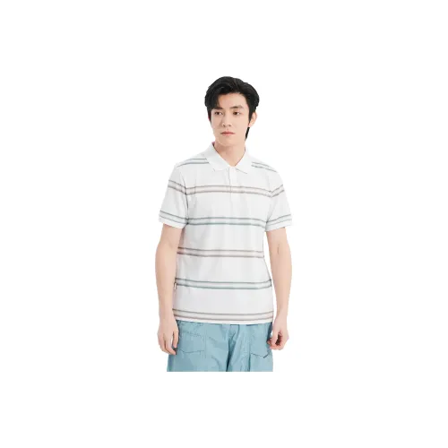 LESS IS MORE Polo Shirts Men White Green 25XTX3621Y