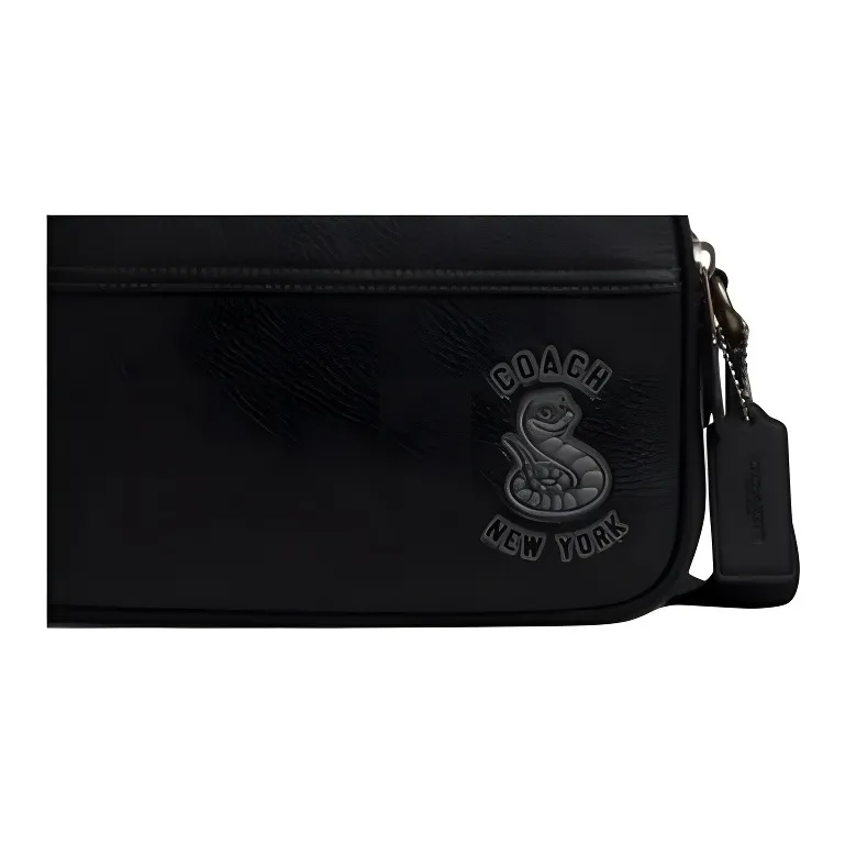 COACH Graham Cow Leather Shoulder Bag Medium Size Men's Black-4