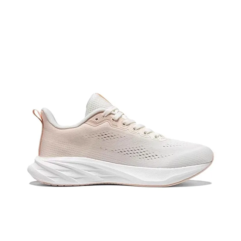 361° Abrasion Resistant Slip Resistant Low Top Casual Sprint Running Shoes Women's White Pink-1