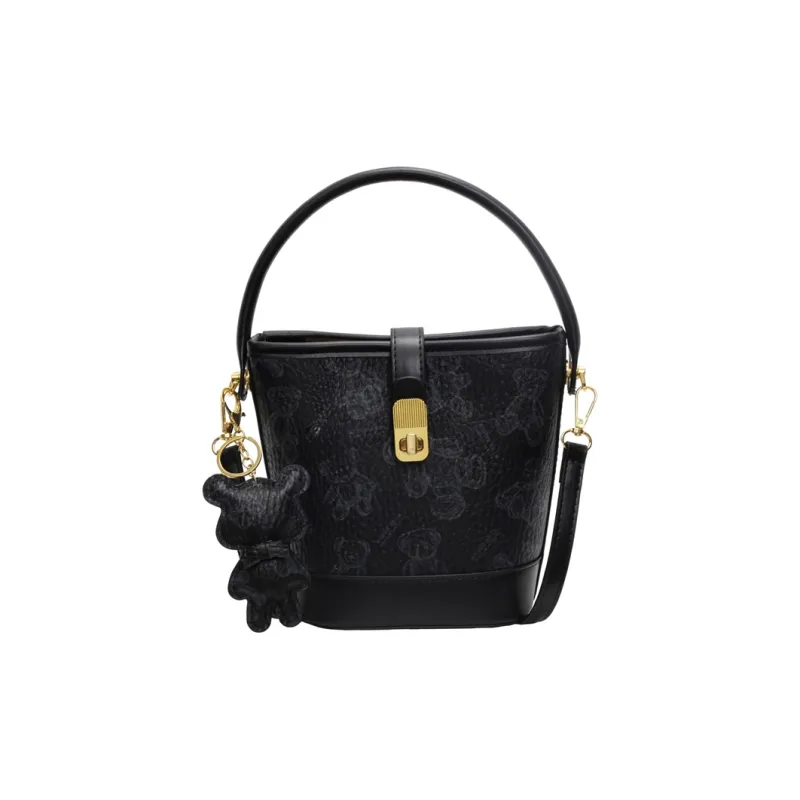Yalu PU Bucket Bag, One Shoulder Handbag Women's Black/Brown/Ecru/Pink-1