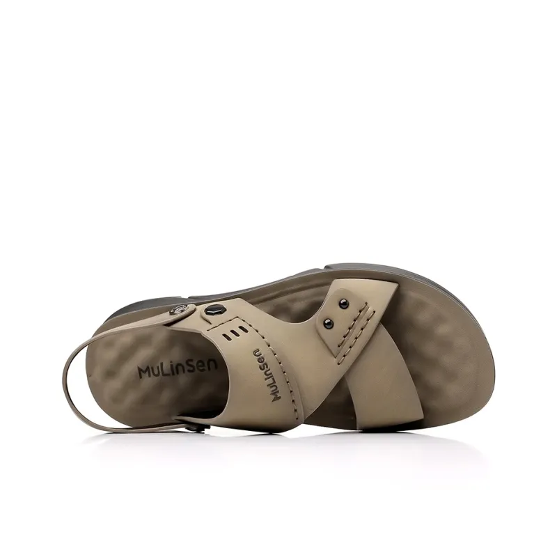 Mulinsen Beach Sandals Men Gray/Khaki-6