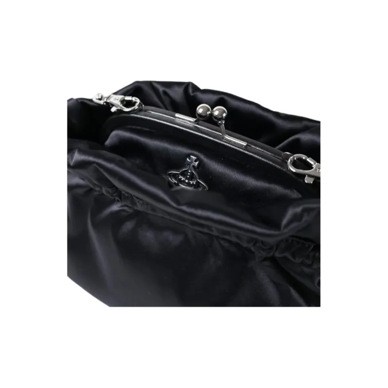 Vivienne Westwood Eva Series Silk Shoulder Bag Trumpets Women's Black-5