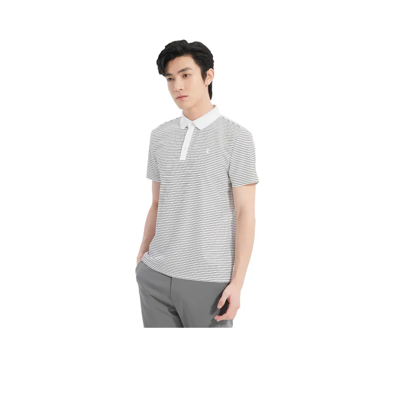 LESS IS MORE Polo Shirt Men's White Black Gradient-0