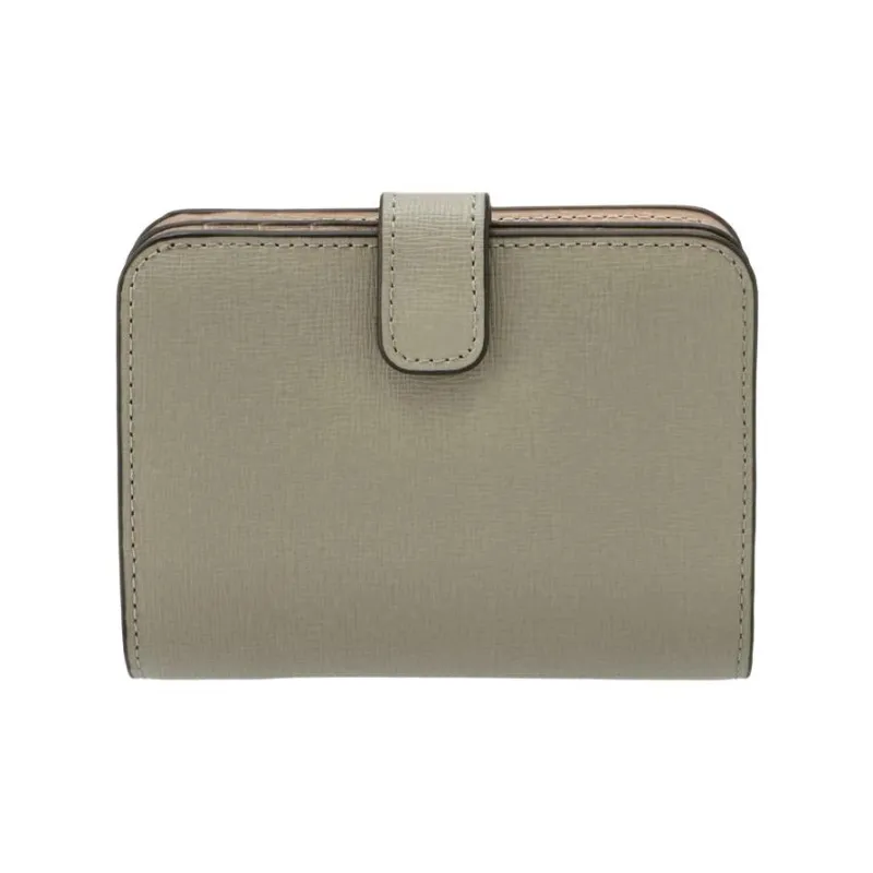 Furla Babylon Embossed Calfskin Wallet Small Size Women's Greige-1