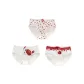White All over Print Heart+3 Pcs Strawberry+1 Strawberry