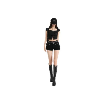 7 SEVFUN Denim Shorts Women's Black