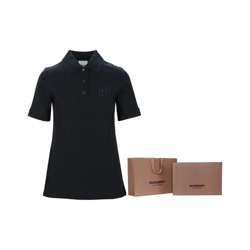 Burberry Logo B Polo Shirt Black-3