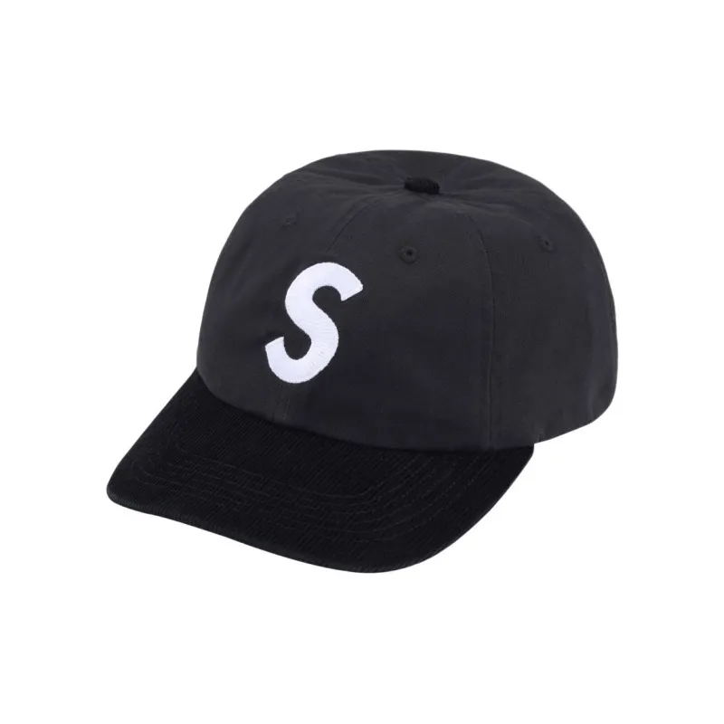 Supreme SS24 WEEK 8 2-TONE S LOGO 6-PANEL Baseball Cap Black-3