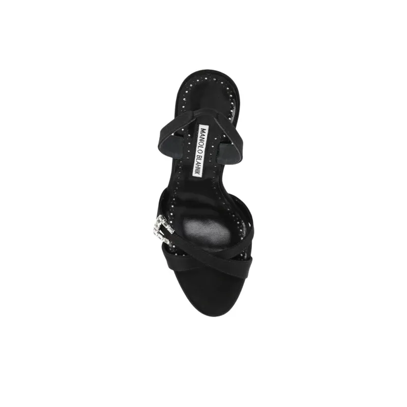 MANOLO BLAHNIK One Strap Sandals Women's Black-4