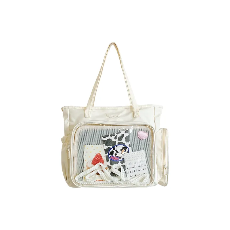 Travel Nylon Fabric One Shoulder Crossbody Backpack Handbag Women's Multicolor-28
