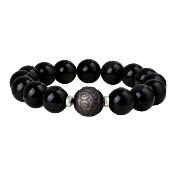 CHOW KING SANG Obsidian Jade Bracelets Men's