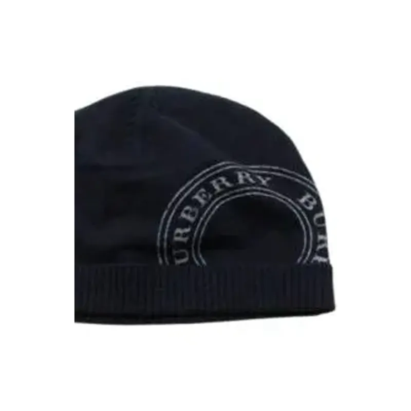 Burberry Logo Printed Ribbed Beanie-1