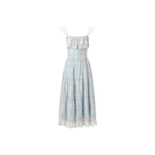 ACAINES Slip Dresses Women's Ice Blue