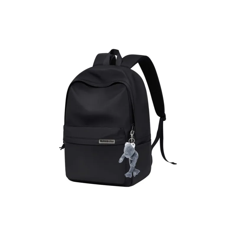 Warrior Nylon Fabric Backpack Unisex Black-0