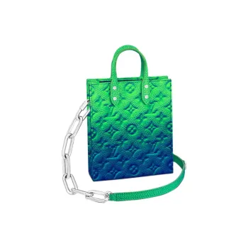 LOUIS VUITTON Sac Plat Xs Taurillon Illusion Blue/Green