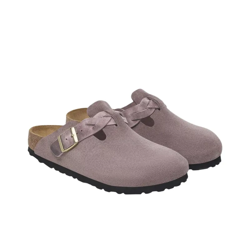 Birkenstock Boston Braided EVA Abrasion Resistant Closed Toe Slippers Women's Purple Regular Loose Fit-2