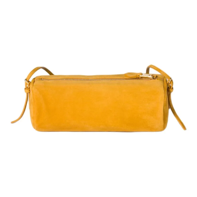 MIU MIU Sheepskin Shoulder Bag Trumpets Women's Mustard Yellow-2