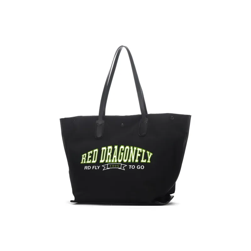 RED DRAGONFLY Fabric With Microfiber Synthetic Leather Tote Bag, Shopping Bag, Shoulder Bag Unisex Multicolor-18
