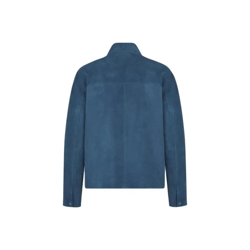 DIOR FW25 Leather Jacket Men's Blue-1