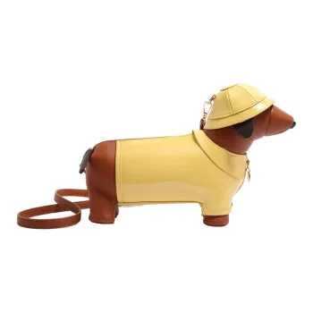 VIHUS PU Crossbody Bag, Shoulder Bag Women's Yellow Sausage Dog