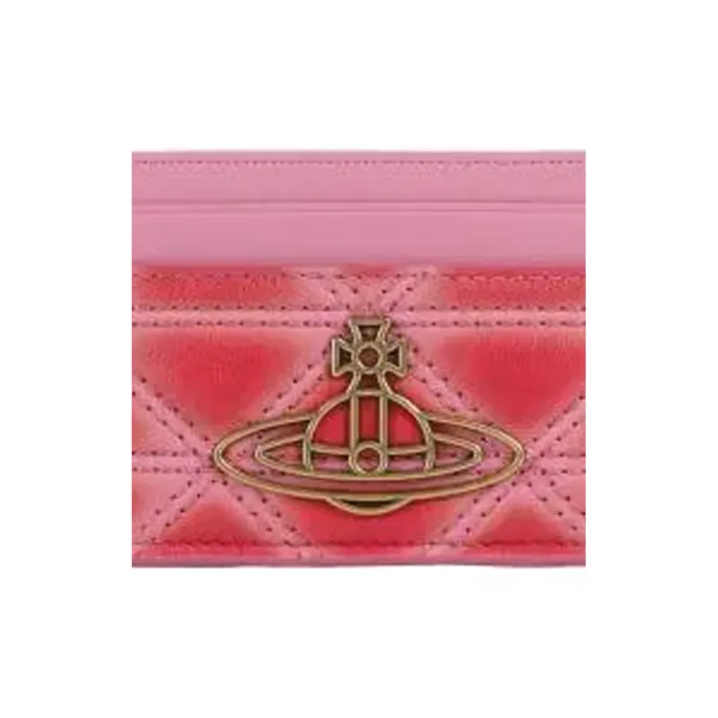 Vivienne Westwood Lambskin Card Holder Women's Pink-4