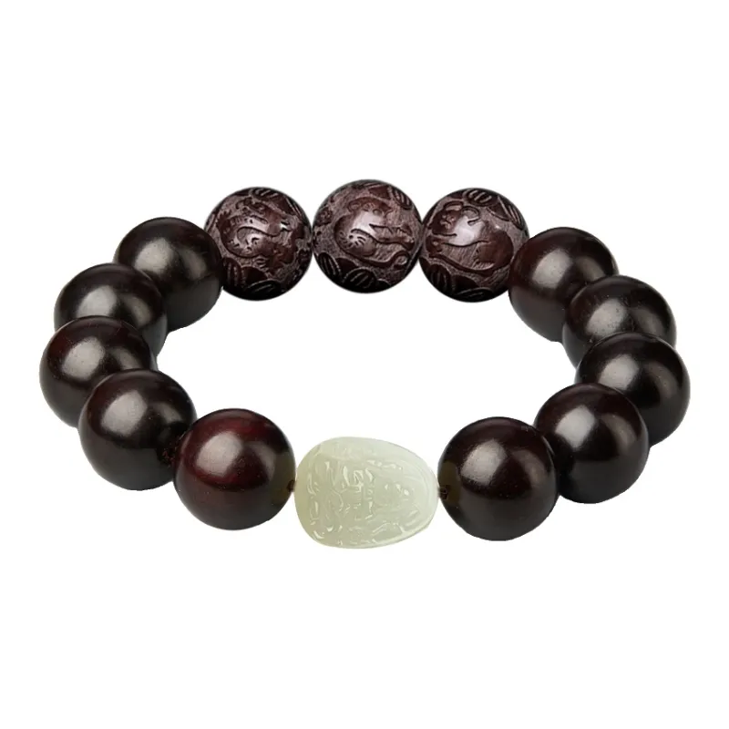 SGE Small Leaf Red Sandalwood Bracelets Unisex-0