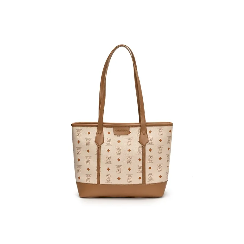 Miss Angel PU Tote Bag, Shoulder Bag Regular Women's Khaki/Pink/Brown/Black-0