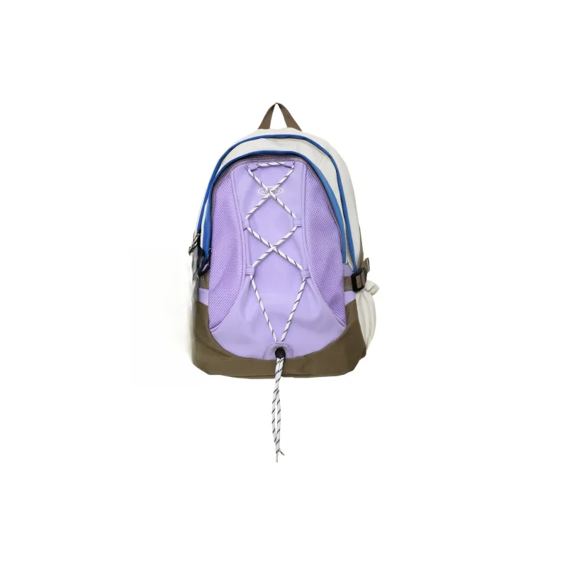 AIBAG Nylon Backpack Unisex White/Black/Purple-12