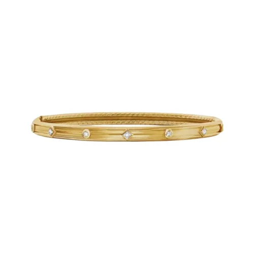 David Yurman 18K Yellow Gold Modern Renaissance Diamond Bangle