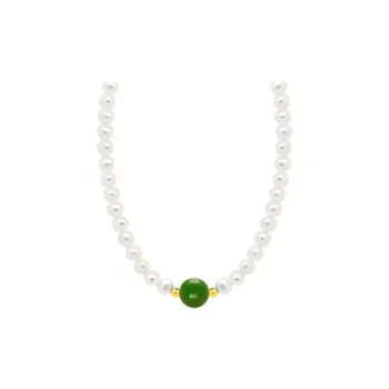 Old Qingyun Silver Building Pearl Necklaces Women's