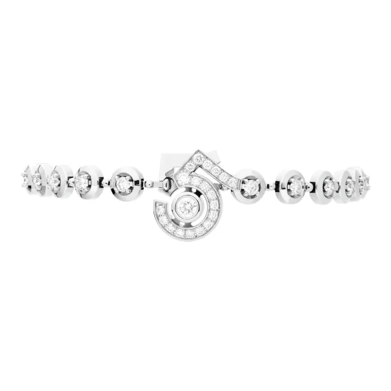 CHANEL 18K White Gold Bracelets Unisex Silver-2