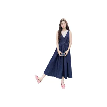 TEME Sleeveless Dresses Women's Denim Blue