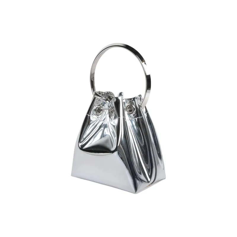 Jimmy Choo Micro Bon Fabric Handbag Women's Silver-1