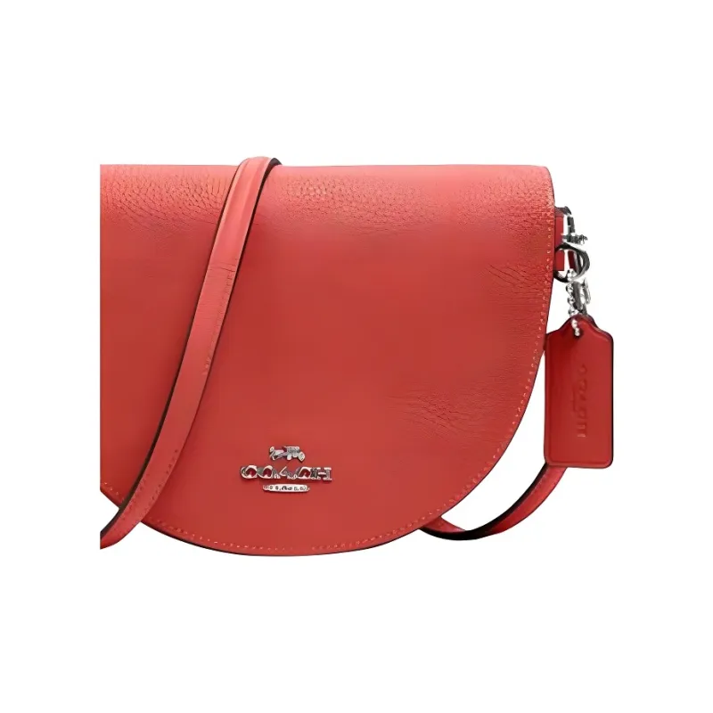 COACH Ellen Leather Saddle Bag, Shoulder Bag, Crossbody Bag Small Size Women's Red-3