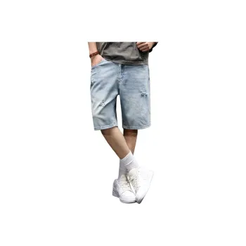 BUYDAUL Denim Shorts Unisex Light Blue
