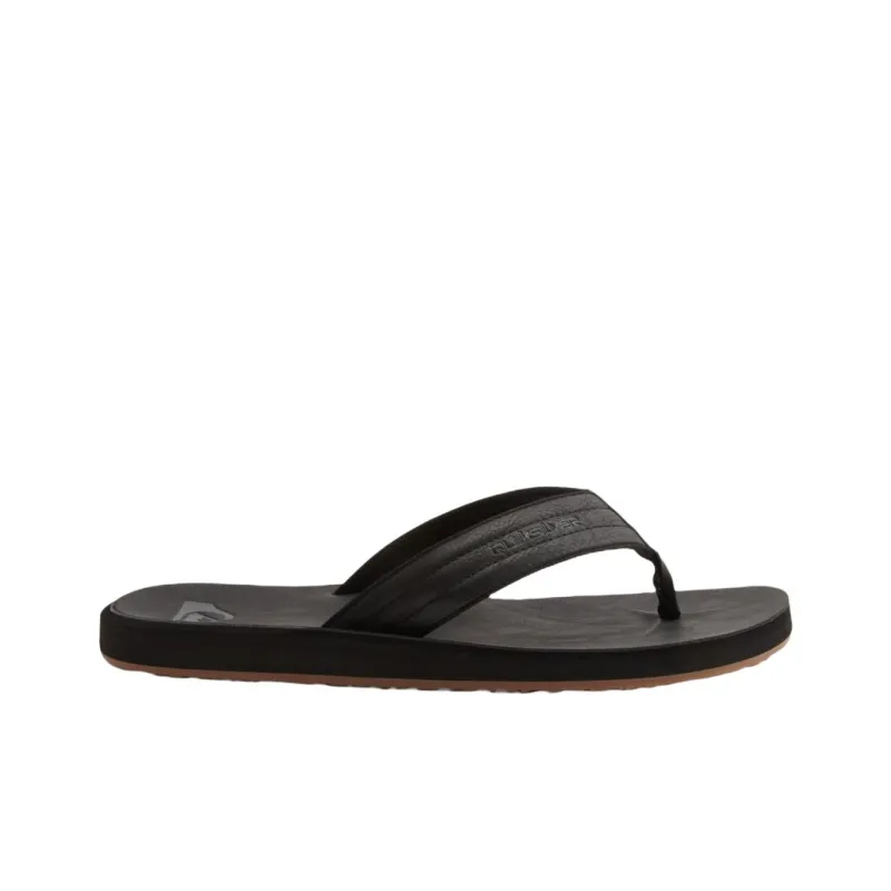 Quiksilver Rubber Sole Abrasion Resistant Flip Flops Men's Black-1