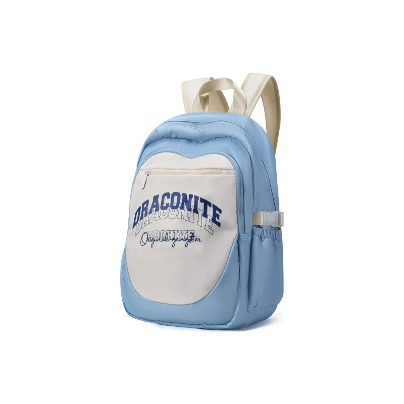 DRACONITE Polyester Students Backpack Unisex Cerulean White-1