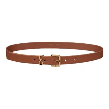 DIOR Calfskin Leather Belts Unisex Brown Width 2CM