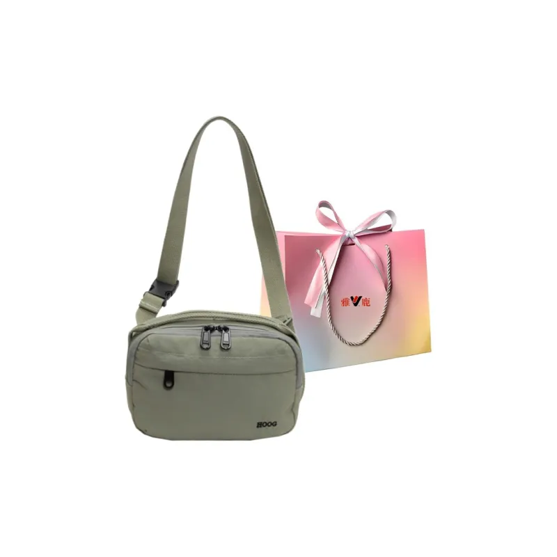 Yalu Canvas Bag, Crossbody Bag Unisex Black/Ecru/Green/Orange-14