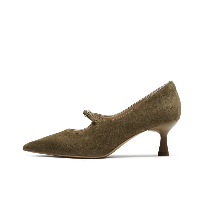 Joypeace Hepburn Slim Heel High Heels 6CM Women's-0