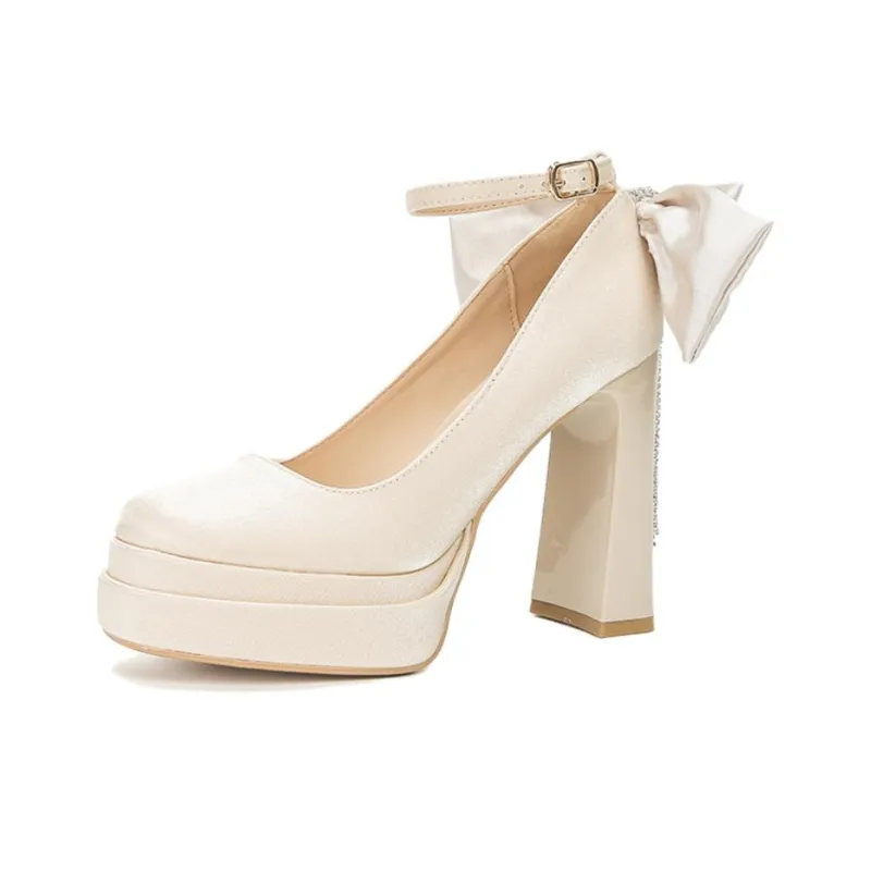 City Camel Chunky Heel High Heels Women's-4