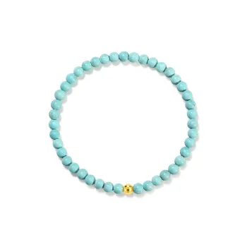 MUSHIFEN Turquoise Beaded Bracelet #Good Luck Women's