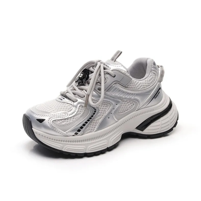 Feiyue Girly Heart Series Anti Slip And Wear Resistant Height Increasing Low Top Casual Shoes Women's Silver-0