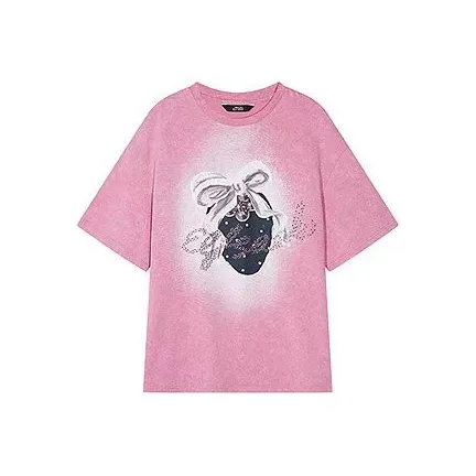 ABCMININ Drop Shoulder Sleeve T Shirt Women's-0