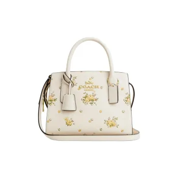 COACH ANDREA CARRYALL Calfskin Tote Bag, Shopping Bag, Shoulder Bag, Handbag Trumpets Women's Beige