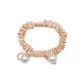 Pearl High-Rebound Small Bow Hair Tie 1 Pack (Coffee)