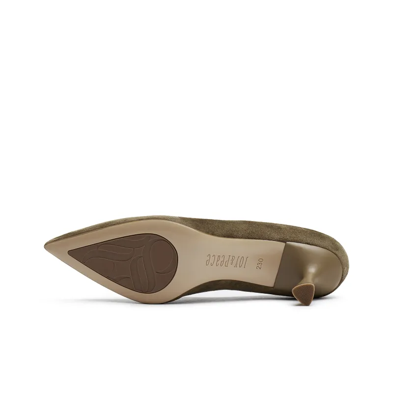 Joypeace Hepburn Slim Heel High Heels 6CM Women's-5