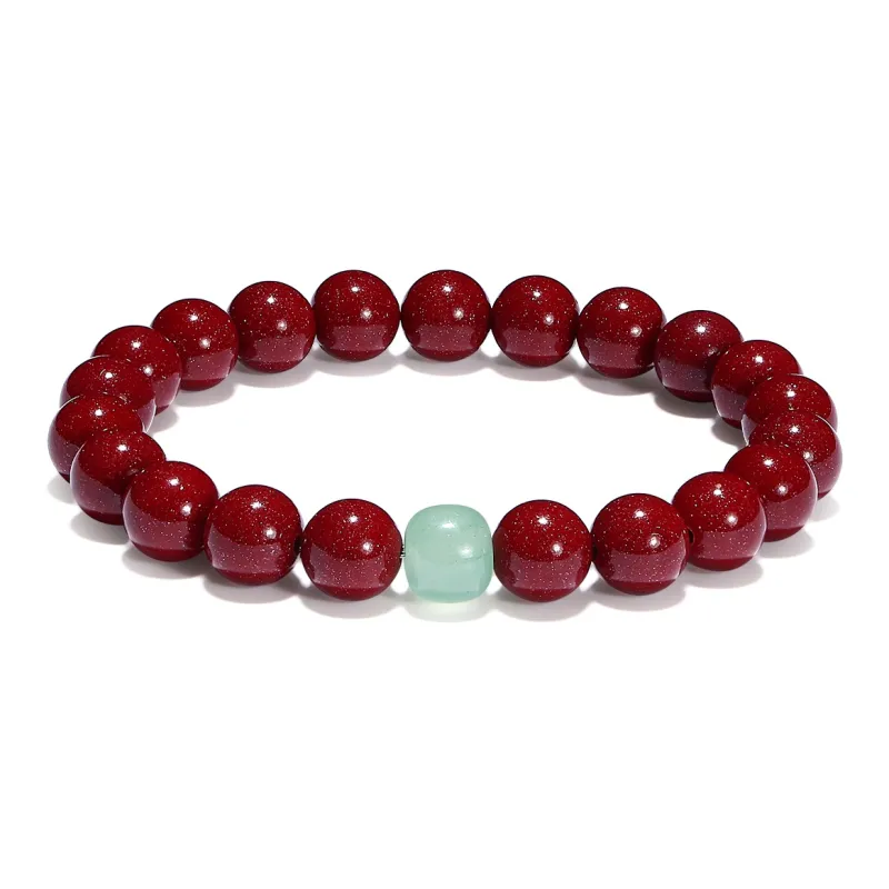 PUTUOSHANWENCHUANG Synthetic/Artificial Cinnabar Bracelets Unisex-0